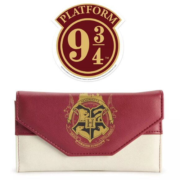 Harry Potter Hogwarts Crest Envelope Wallet and Platform 9 3/4 Gadget Sticker - Picture 1 of 9